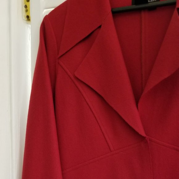 She by Sheri Bodell Womens Long Red Coat, Sz 6, Collector's Item, From $498, New - Picture 7 of 10
